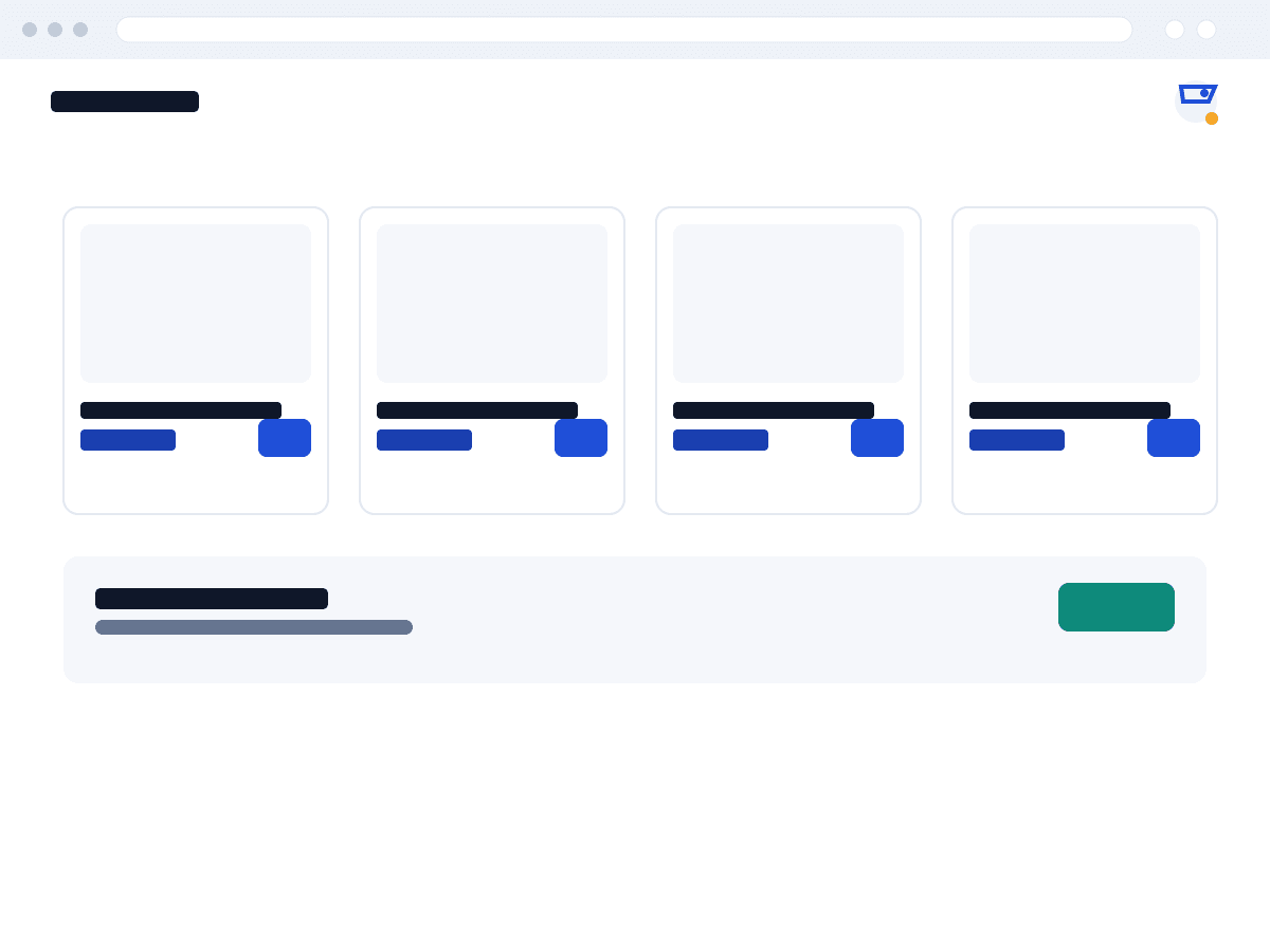 Trang sản phẩm với giỏ hàng và nút thanh toán trên website bán hàng