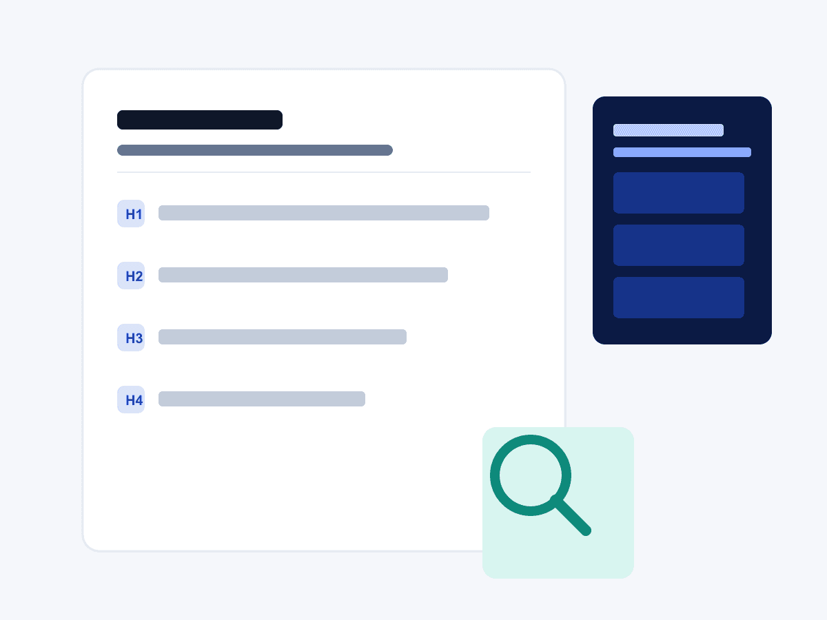 Heading structure and metadata tags of a web page
